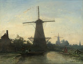 Windmills near Rotterdam 1857 By Johan Barthold Jongkind