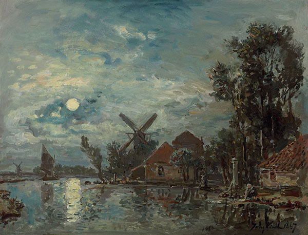 Moon Effect on the Estuary Holland | Oil Painting Reproduction