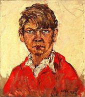 Self Portrait in Red Shirt 1937 By Arthur Merric Boyd