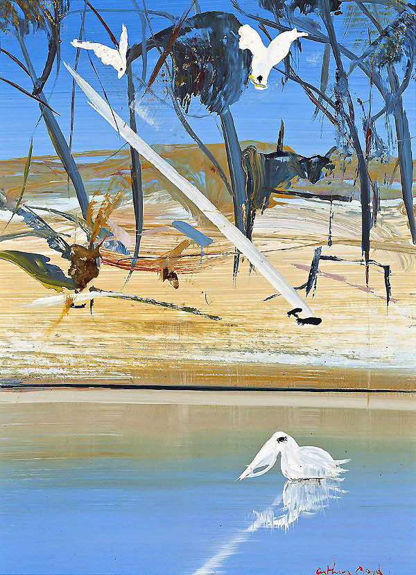 Shoalhaven River with Cockatoos and Pelican | Oil Painting Reproduction