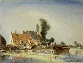 Houses on a Canal in Crooswijk 1874 By Johan Barthold Jongkind
