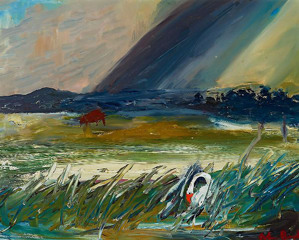 Suffolk Landscape with Storm and Swan | Oil Painting Reproduction