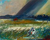 Suffolk Landscape with Storm and Swan By Arthur Merric Boyd