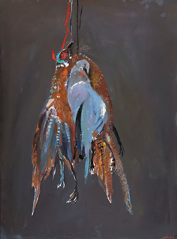 Two Pheasants and a Pigeon 1990 | Oil Painting Reproduction