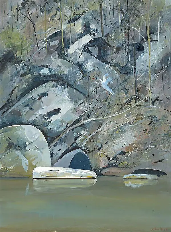 Upturned Boat on Budgong Creek By Arthur Merric Boyd