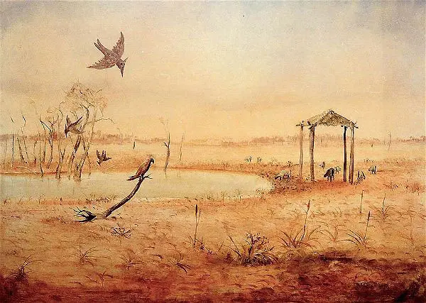 Waterhole with Sheep By Arthur Merric Boyd