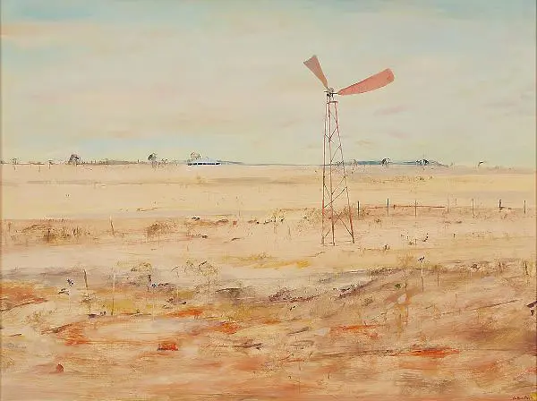 Windmill Wimmera Landscape By Arthur Merric Boyd