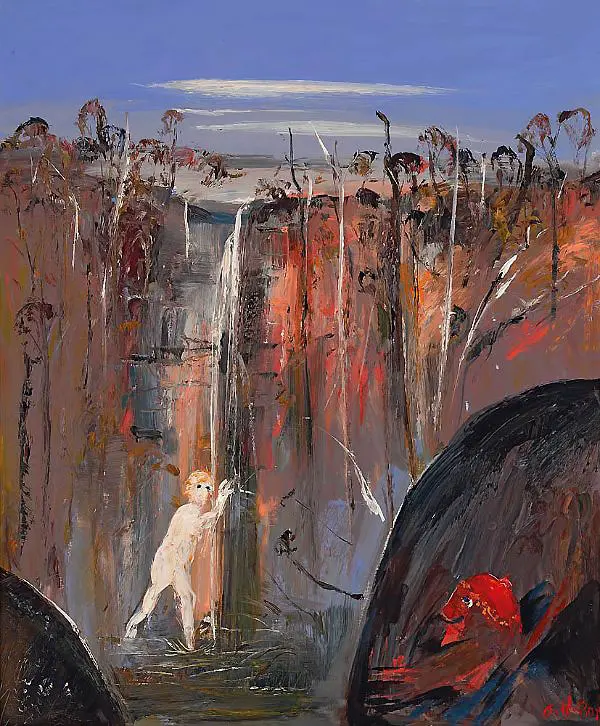 Woman Bathing in a Waterfall Susanna and the Elders By Arthur Merric Boyd