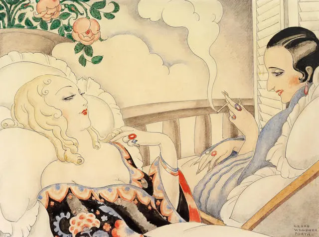 Gerda and Einar Wegener on the Terrace By Gerda Wegener