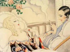 Gerda and Einar Wegener on the Terrace By Gerda Wegener