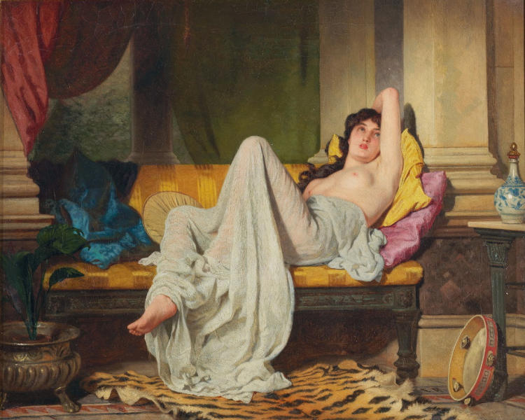 Reclining Nude by Lawrence Alma Tadema | Oil Painting Reproduction