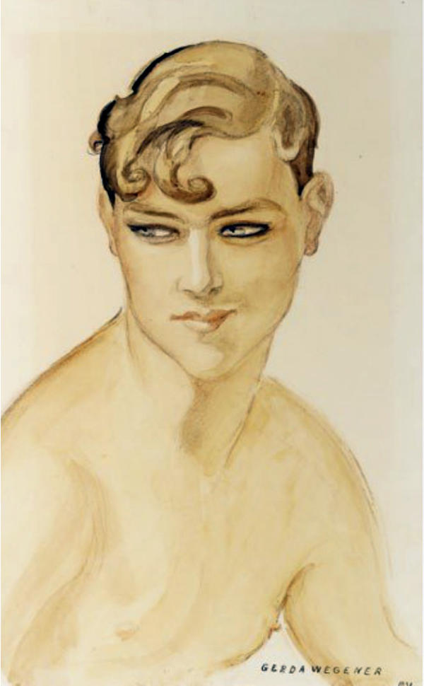 Young Man Bare Chested by Gerda Wegener | Oil Painting Reproduction