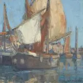Adriatic Boats By Edgar Alwin Payne