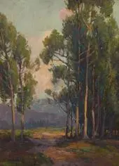 Atmospheric Landscape with Trees By Edgar Alwin Payne