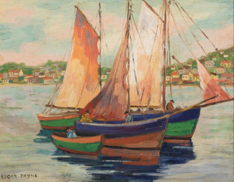 Brittany Boats by Edgar Alwin Payne | Oil Painting Reproduction
