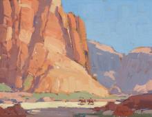 Canyon de Chelly with Riders By Edgar Alwin Payne