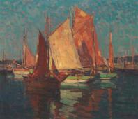 Fishing Boats West Coast of France By Edgar Alwin Payne