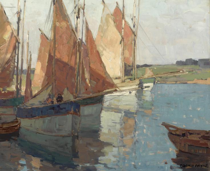 French Fishing Boats by Edgar Alwin Payne | Oil Painting Reproduction