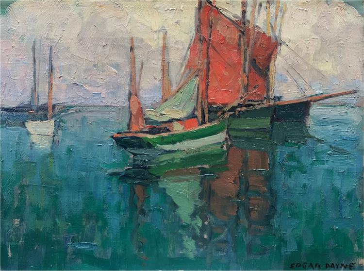 French Fishing Boats c1923 | Oil Painting Reproduction