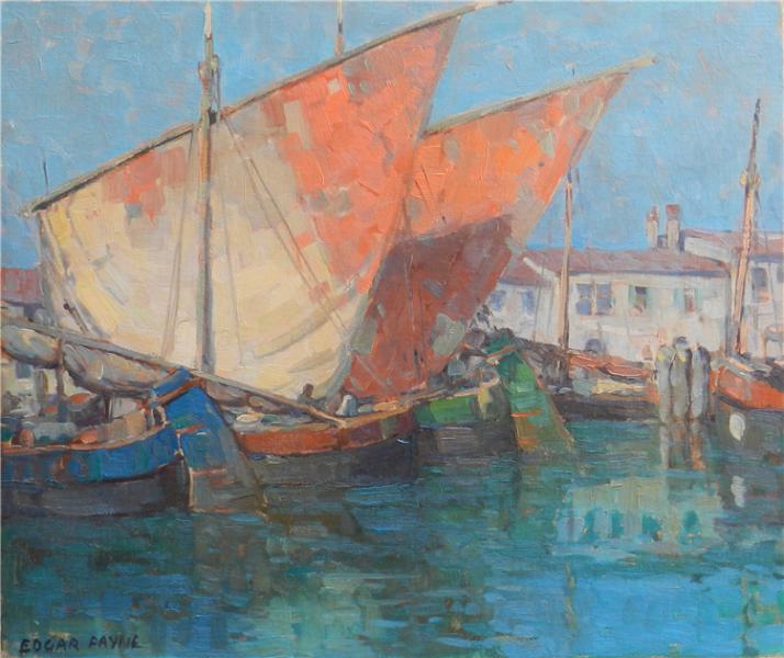 Italian Boats by Edgar Alwin Payne | Oil Painting Reproduction