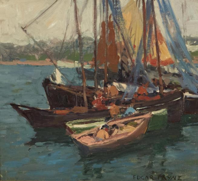 Sardine Boats Brittany by Edgar Alwin Payne | Oil Painting Reproduction