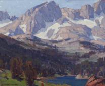 Sierra Mountain Landscape with Mirror Lake By Edgar Alwin Payne