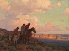 Three Riders on Horseback By Edgar Alwin Payne