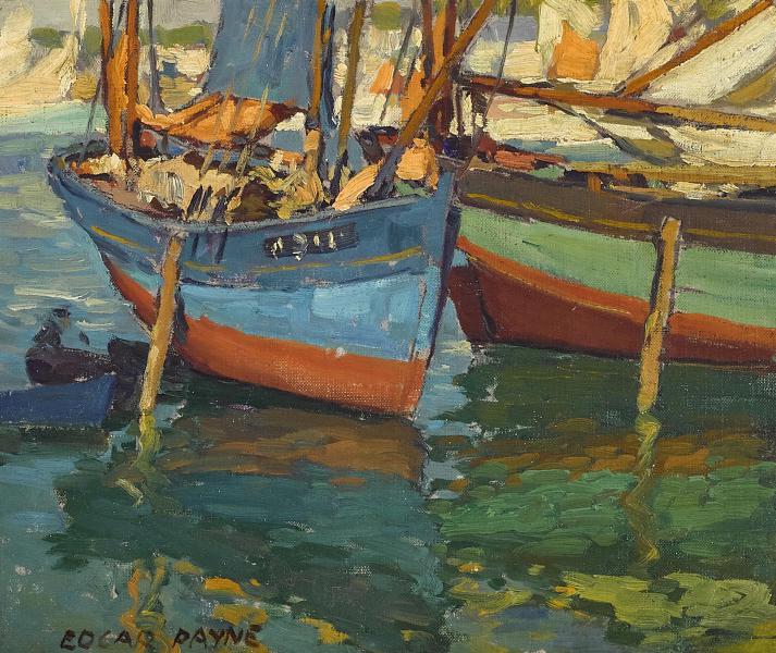 Two Boats in a Harbor by Edgar Alwin Payne | Oil Painting Reproduction
