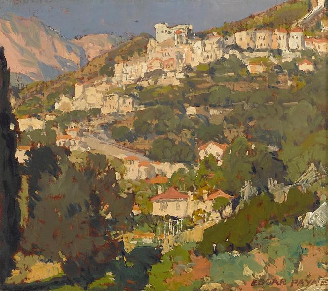 Village near Monaco by Edgar Alwin Payne | Oil Painting Reproduction