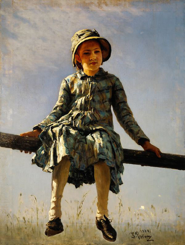 Dragon Fly the artist's Daughter by Ilya Repin | Oil Painting Reproduction