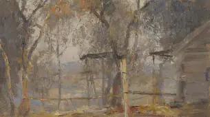 Barn Close Diamond Creek By Tom Roberts