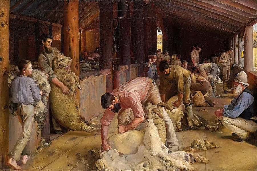 Shearing Of The Rams By Tom Roberts