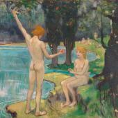Adam and Eva Paradies By Ludwig von Hofmann