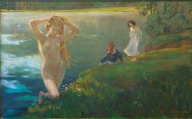 Bathering Girl By Ludwig von Hofmann