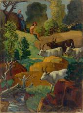 Cattle at the Potions 1928 By Ludwig von Hofmann