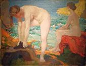 L. V. Hofmann Bather at the Sea By Ludwig von Hofmann
