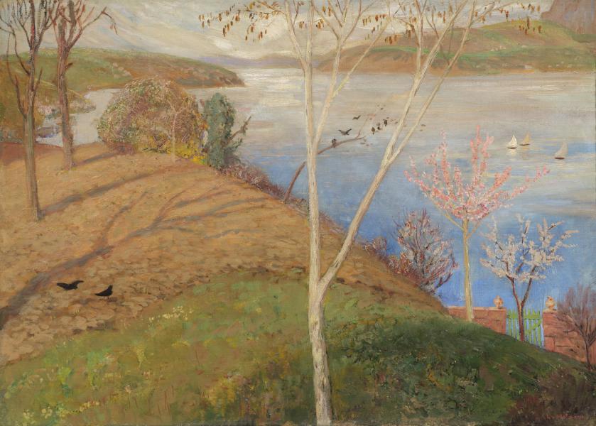 Spring at Lake Lugano by Ludwig von Hofmann | Oil Painting Reproduction