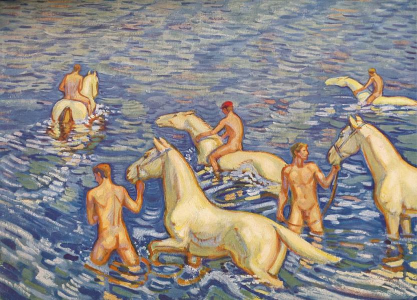 The Sea Rider c1915 by Ludwig von Hofmann | Oil Painting Reproduction