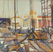 Construction Work Beneath the Tower of Jewels By Donna Schuster