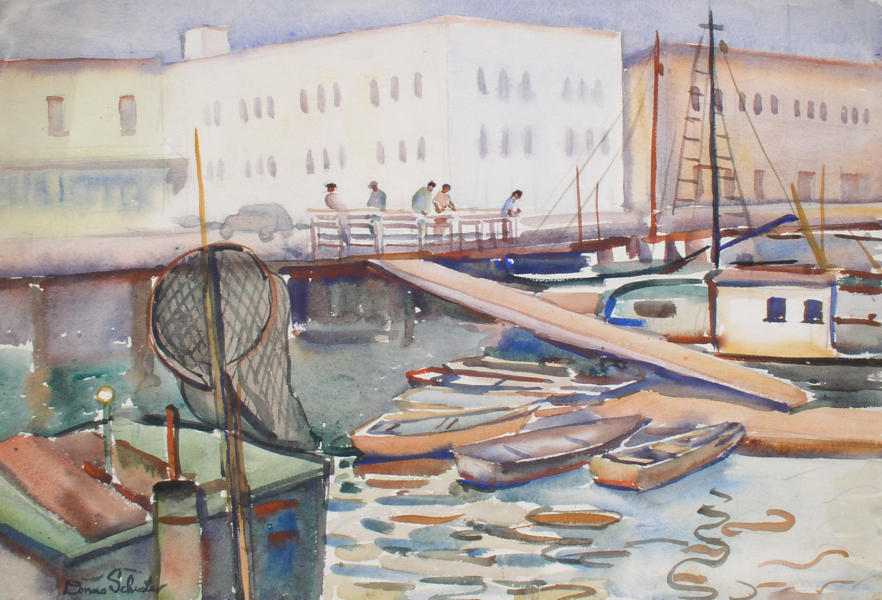 Harbor Scene by Donna Schuster | Oil Painting Reproduction