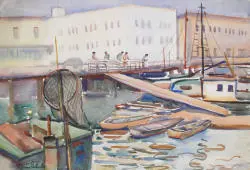 Harbor Scene By Donna Schuster
