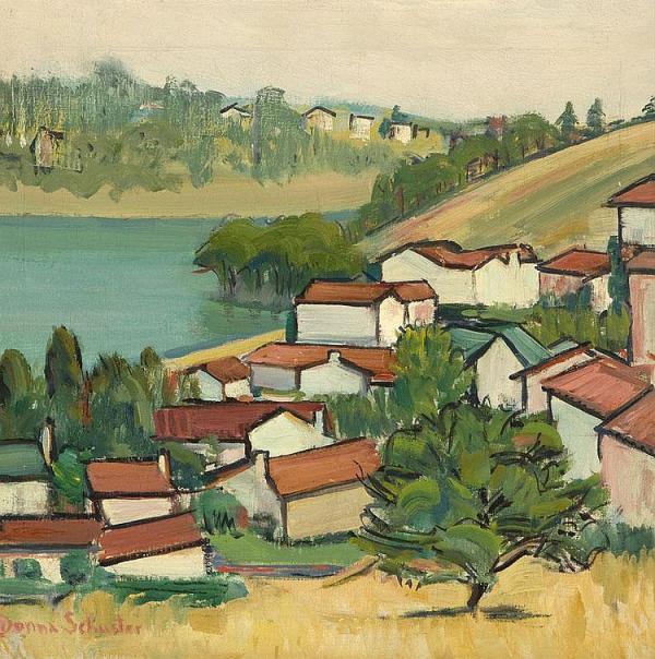 Los Feliz Overlooking the Lake | Oil Painting Reproduction