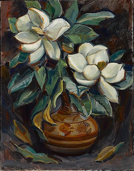 Magnolias in a Vase by Donna Schuster | Oil Painting Reproduction