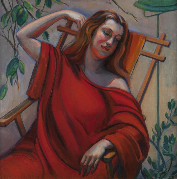 The Woman in Red by Donna Schuster | Oil Painting Reproduction