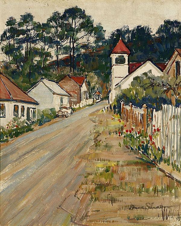 Village Street by Donna Schuster | Oil Painting Reproduction