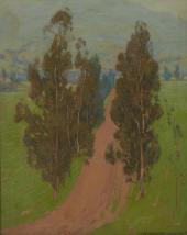 Eucalyptus Trees Along a Road By William Wendt