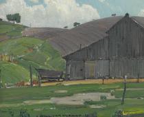 Grey Barn By William Wendt
