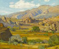 Rocky Desert Mountains By William Wendt