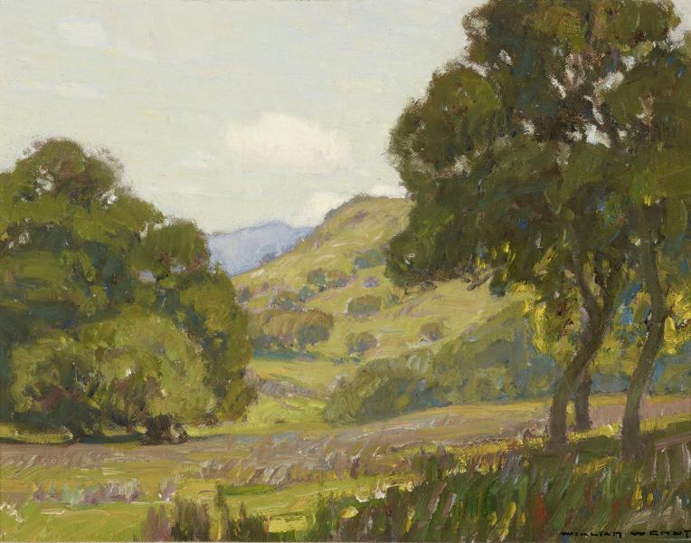 Rolling Hills and Wildflowers by William Wendt | Oil Painting Reproduction