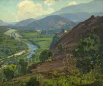 This Richly Hued View of Santa Ana Canyon By William Wendt